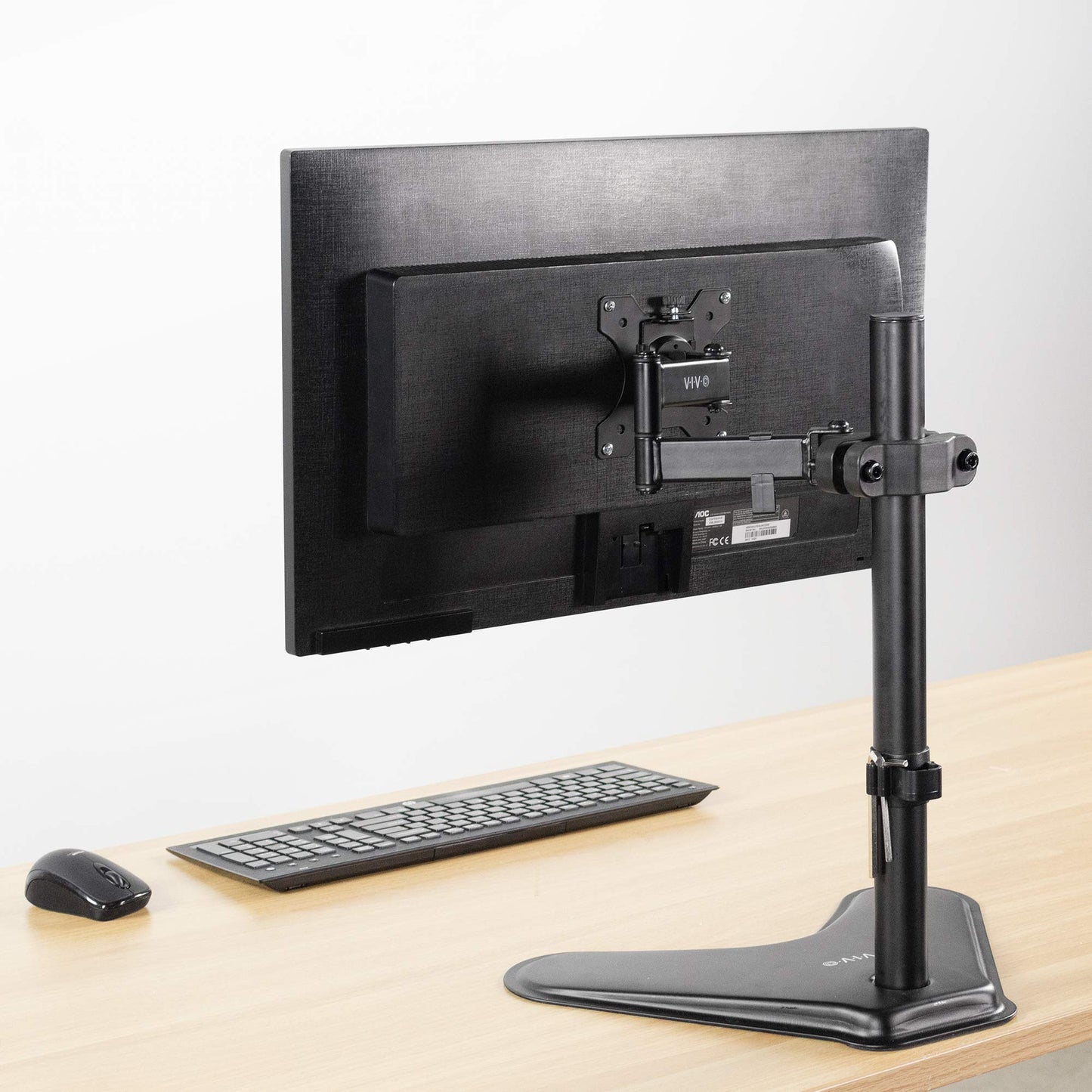 VIVO Black Pole Mount Monitor Arm for 17 to 32 in Screen, MOUNT-POLE01A