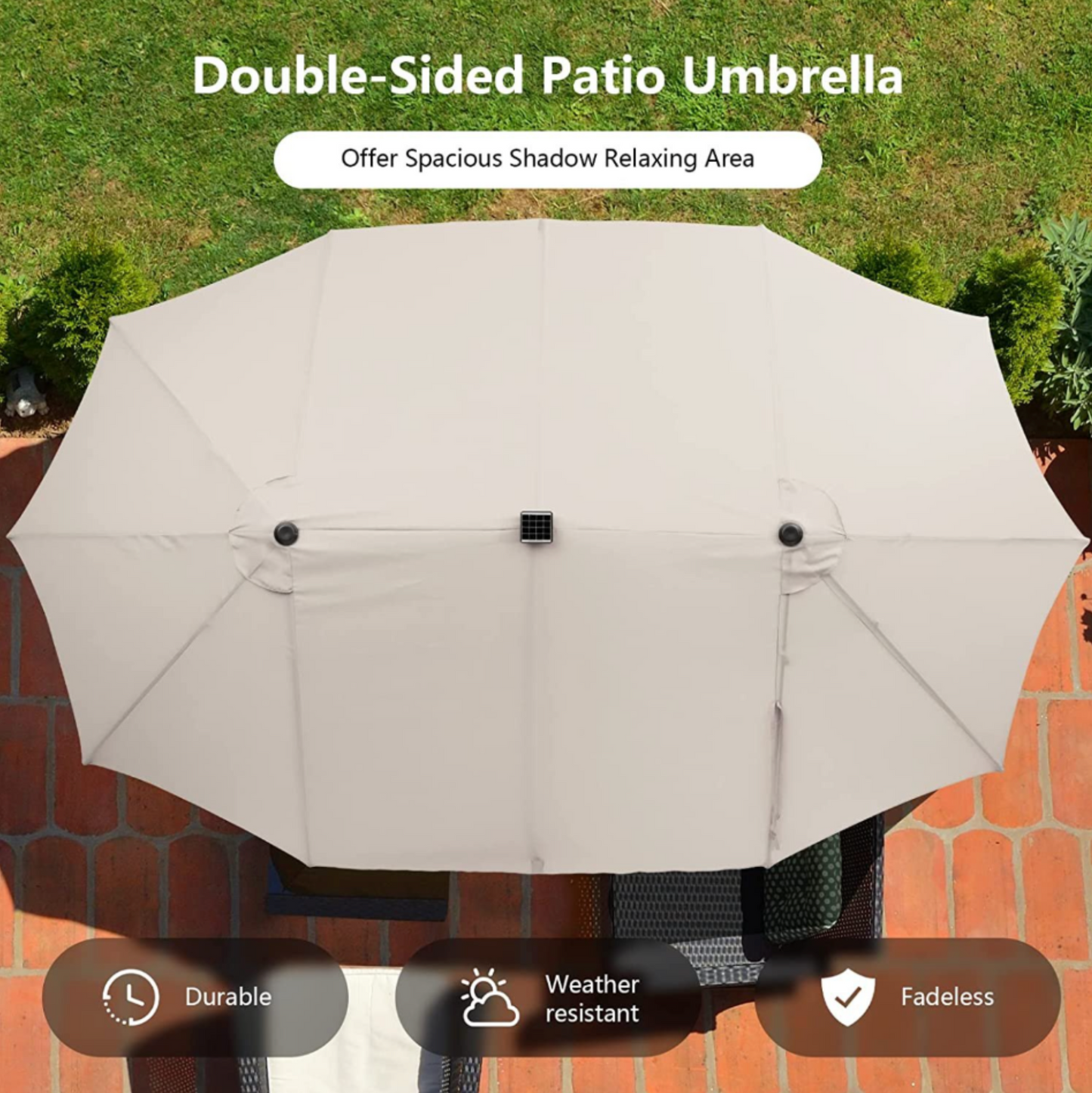 15' Triple Apex Solar Umbrella