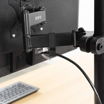 VIVO Black Pole Mount Monitor Arm for 17 to 32 in Screen, MOUNT-POLE01A