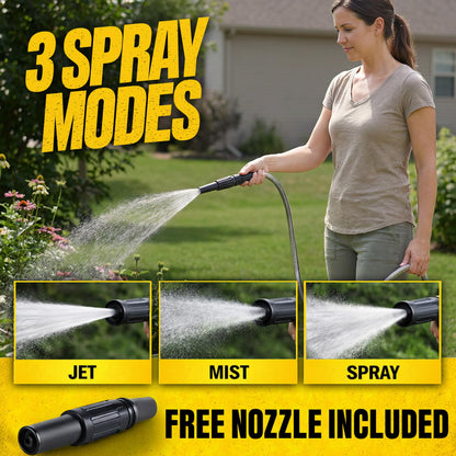 BIONIC STEEL 50 Ft Metal Garden Hose with Sprayer Nozzle, Non Kinking Designed Stainless Steel Heavy Duty Water Hose 50Ft x 5/8 in. Ultra Flexible NON Expandable for Uninterrupted Water Flow, 500 PSI